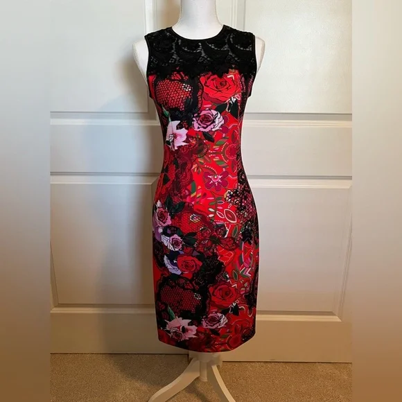 strapless open back dress Joseph Ribkoff Radiant Red Sleeveless Wrap Dress Style 251278 main image 1
